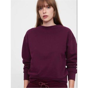 Gap Crewneck Sweatshirt, Maroon, XS, Soft, Relaxed Fit Pullover